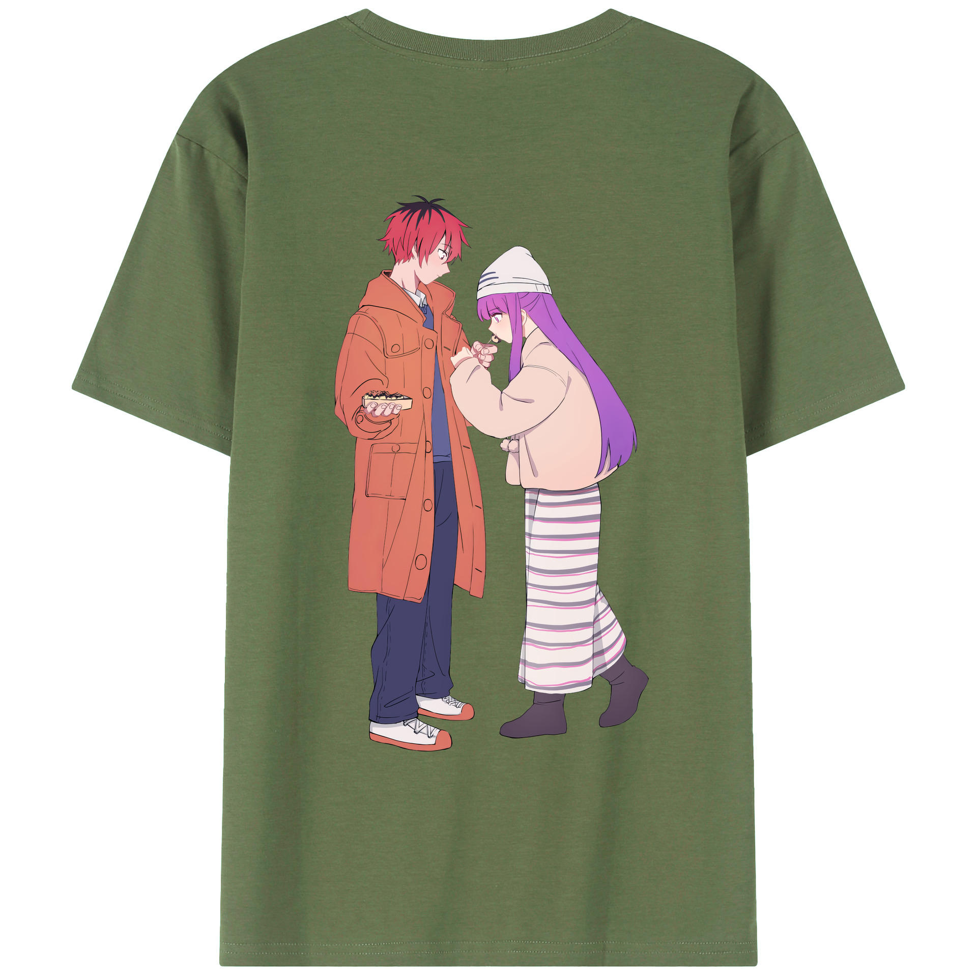 （画像用） 葬送のフリーレン Frieren 綿100％ メンズ半袖Tシャツ（バックプリント） 通気性
